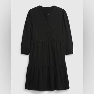 GAP Navy Button-Up Tier Dress